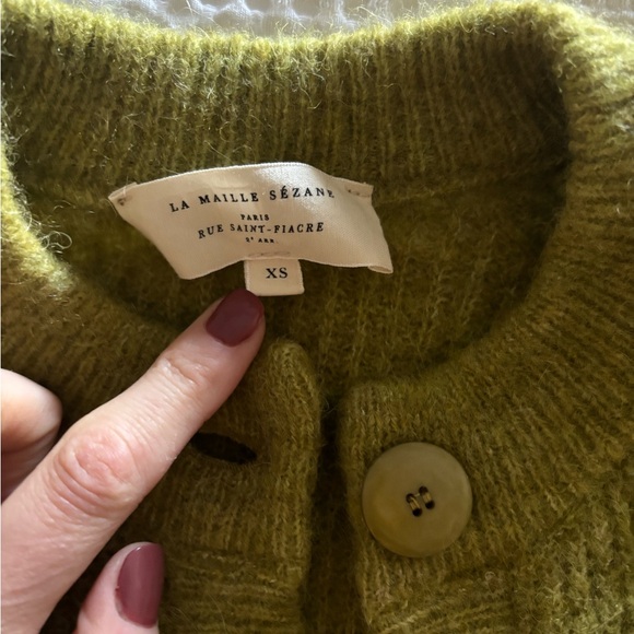 Sezane Othello Cardigan, green, size XS - Picture 3 of 6